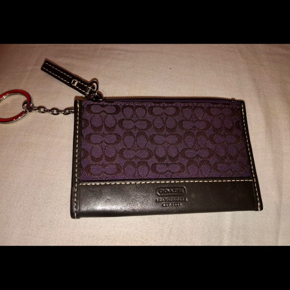 Coach Handbags - Purple Coach Coin Purse with Keychain